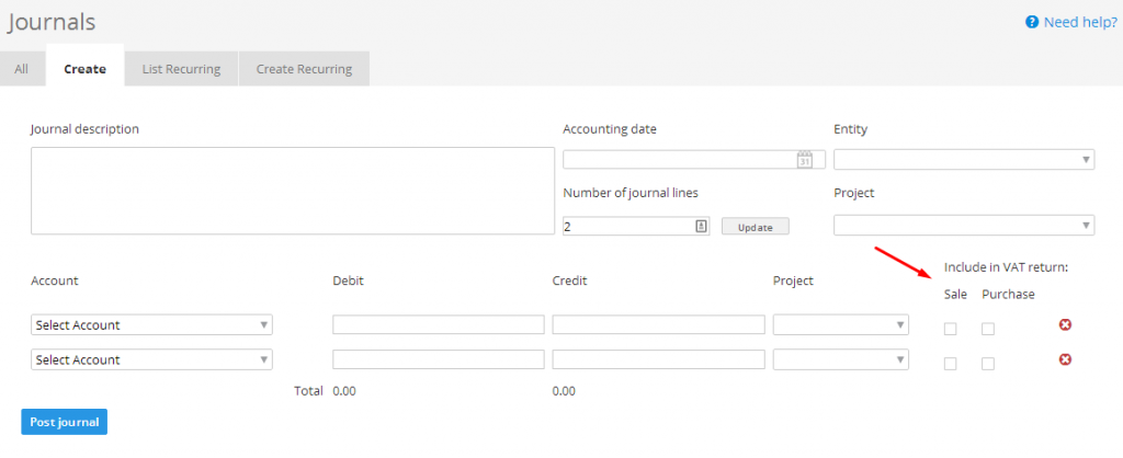 Support guides » Journals » How to add VAT on journals