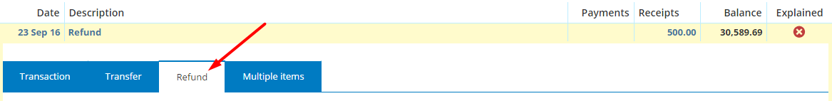 refund tab